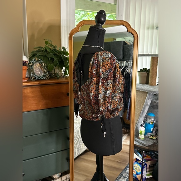 Free People Short Sleeve Floral Top - Picture 2 of 8